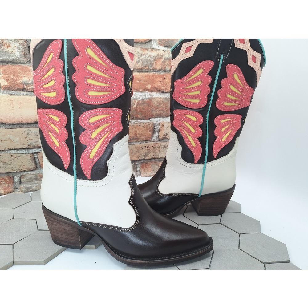 Steve Madden Women Sz 9 Arroyo Butterfly Western Cowboy Boots Trend Festival